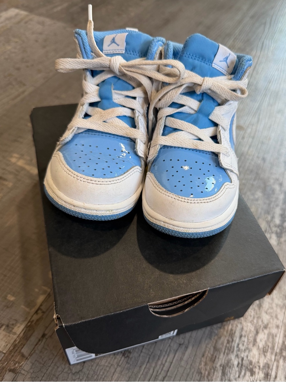 Jordan Kids Blue and White High-Top Sneakers
